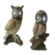 [Vanguard Universal] Decorative Brown Owl Solar Powered Outdoor Garden Light - A