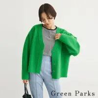 在飛比找Yahoo奇摩購物中心優惠-Green Parks 圈圈短毛感V領開襟衫外套