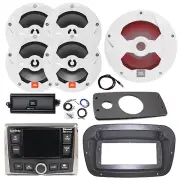 JBL Marine Radio,ANT, Amp,Kit, LED Sub, 4x 6.5" White Speaker,Spa Bezel, Adapter