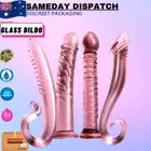 Glass Dildo Realistic Anal Plug Thruster Butt Plug Vagina G-Spot Adult Sex Toy