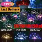 2pcs Fireworks Fairy String LED Lights Starburst Solar Xmas Garden Night Lamp CE