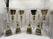 8 Bethlehem Lights QVC Gold Brass Window Lights 13” Sensor Timer Battery NEW