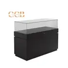 Luxury Jewelry Display Case - Glass Cabinet w/Lock & Drawers - Black/White