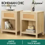 ALFORDSON 2x Bedside Table Nightstand Side End 1 Drawer Storage Shelf Wood