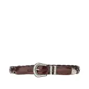 [GIANNIFRANCO BELTS] GIANNIFRANCO BELTS Braided shiny leather belt Man 100 100 Brown