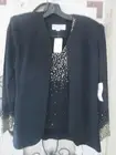 ST. JOHN EVENING BLACK GOLD SILVER SEQUIN JACKET & TANK TOP 2, NEW RET $1170