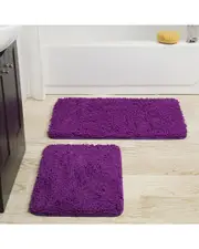 Lavish Home 2Pc Memory Foam Shag Bath Mat