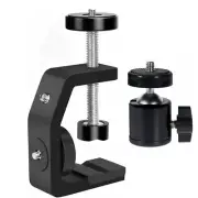 C Clamp 1/4" Adjust Mount Clamp Bracket Max. 2.36In + Swivel Mini Ball Head Kit