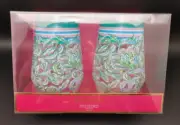Lilly Pulitzer Acrylic Wine Glass Set Of 2 "Chick Magnet" Design 22 Ounce