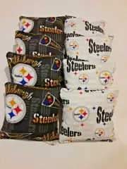 8 Cornhole Bag Set Corn Hole Pittsburgh Steelers WHT/BLK