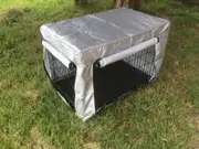 YES4PETS 30' Collapsible Metal Dog Crate Cage Cat Carrier With Cover