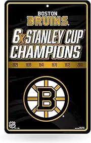 Rico Industries NHL Multi Time Stanley Cup Champions Large Metal Sign 11" x 17" Large Metal Home Décor Sign - Great Gift