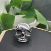 Silver-Tone Skull Hallow Ring Size 12 New Free Ship B6856