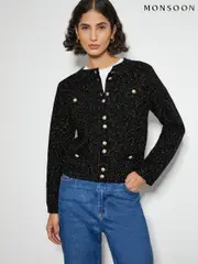 Monsoon Black Saskia Smart Glitter Cardigan (AR1460) | $105