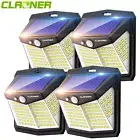 128 LED Solar Powered PIR Motion Sensor Light Garden Outdoor Security Lights 8X