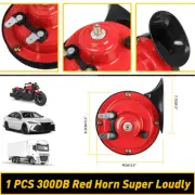 Super Loud Sound 300dB Red Electric Horn For Car Truck Boat Motorcycle Fashion (for: Toyota)