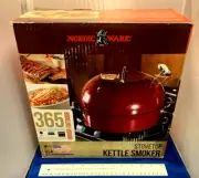 Nordic Ware Aluminize Steel Kettle Smoker 14.62" Red DVD RECIPES INCLUDED SEALED
