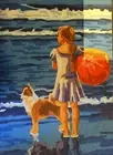 "Girl with Ball" Printed Needlepoint Tapestry Kit 6322K