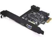 PCIe to USB 3.1 Type C, Type A, SATA 19Pin 2-Port Fast charge 2.4A Expansion