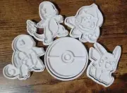Pokemon Pikachu Charmander Squirtle Bulbasaur Cookie Cutter and Embosser Stamp