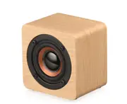 S40 Yellow Cube Wooden Mini Wireless Bluetooth Small Speaker Creative Small Audio Music Player Full-range Speaker Shocking Sound Cannon