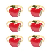 Napkin Rings Set of 6, Red Napkin for Wedding, , Banquet,8983