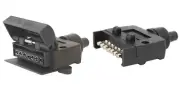 Britax 7 Pin Flat Trailer Male Plug & Female Socket Pair Quickfit Rubber boot.