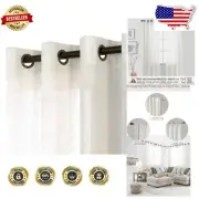 Tall 108" Linen Drapes - Semi-Sheer Light Filtering Curtains for Modern Homes