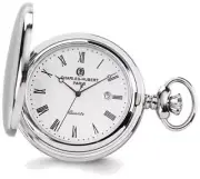 Charles Hubert Stainless Steel Oval Design Pocket Watch