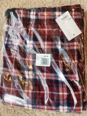 Brand New!! Sonoma Plaid Pajama Pants Men's L Red Blue Plaid Fleece with Pockets