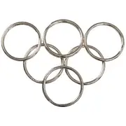 J.Burrows Split Key Rings 38mm Silver 10 Pack