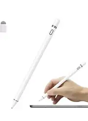New In Box Stylus Pen Superfine Nib Active Capacitive WHITE Leather Case ROHS