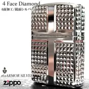 Zippo Armor Case 4 Face Diamond Cut Mirror Finish Silver Lighter Oil Japan