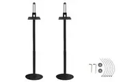 Speaker Stand Audio Floor Stand Speaker Holder Square Bracket Adjustable Height 83-162cm for Surround Speaker-Pack of 2 Black