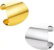 [ROMISBABA] Classic Metal Earclips Polished Finish for Women Fashionable Stylish Metal Earrings