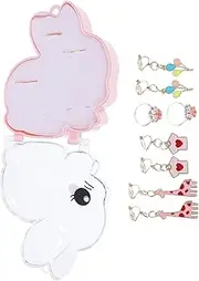 COLLBATH 1Set Cute Clip Earrings for No Piercing Needed Adorable Giraffe Dangle Drop Earrings with Cartoon Rings for Princess Parties Birthdays and Celebrations