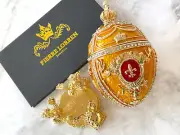 Faberge egg repl HANDMADE Gold Imperial Faberge Egg Diamond Bracelet Swarovski