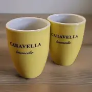 Set of 2 - Caravella Limoncello Liquer Aperetif Shot Cups Sipping Cordial