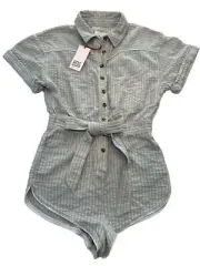 Urban Outfitters BDG Devon Linen Blend Tie-Waist Romper in Size Small $79