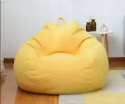 Yellow Extra Large Bean Bag Chairs Sofa Cover Indoor Lazy Lounger 120x100cm