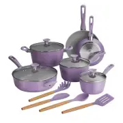 Tramontina 14-Piece Ceramic Cookware Set in Purple