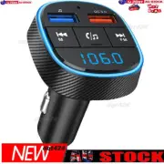 Qc3.0 Fast Charging Car Bluetooth Mp3 Player Car Fm Transmitter Blue Ambient⇧Lig