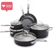 Chatham Healthy Ceramic Nonstick 10-Piece Cookware Set - Grey