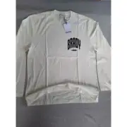 Brady Men's XL Cream Art Logo Organic + Recycled Jersey Varsity Longsleeve Tee