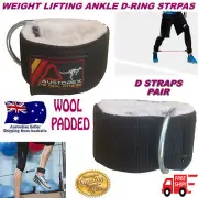 Austodex Wool Weight Lifting D-Ring Pulley Cable Ankle Attachment Gym Leg Strap