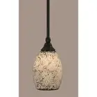 Toltec Stem Mini Pendant, Black, 5" Black Fusion - 23-MB-4165