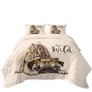Funny Born to be Wild Pug Coverlet