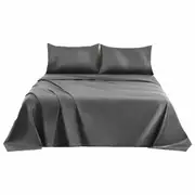 Combed Cotton Bed Flat Fitted Sheet Set Soft Single Double Queen King Size Charcoal