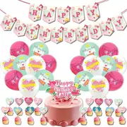 Mother's Day Theme Party Decorating Set Party Banner Balloons Cake Toppers