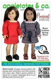 18 Inch Doll Pattern | Peasant Dress | Fits 18" Dolls such as American Girl